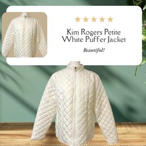 Kim Rogers Petite Puff White Jacket Size Petite Large